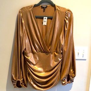 Express Gold Holiday Top! New with Tags!! Size Large.
